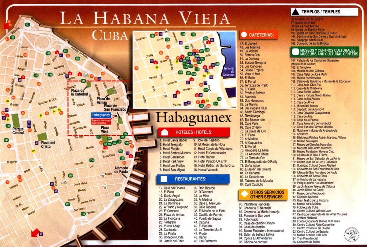 Havanna városnézés térkép