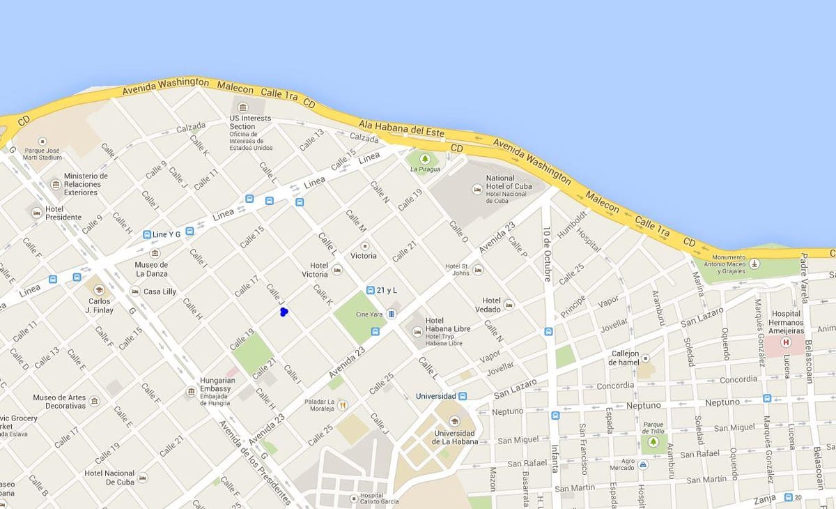 vedado térkép