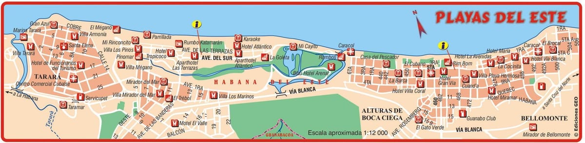 térkép playa del este Kuba