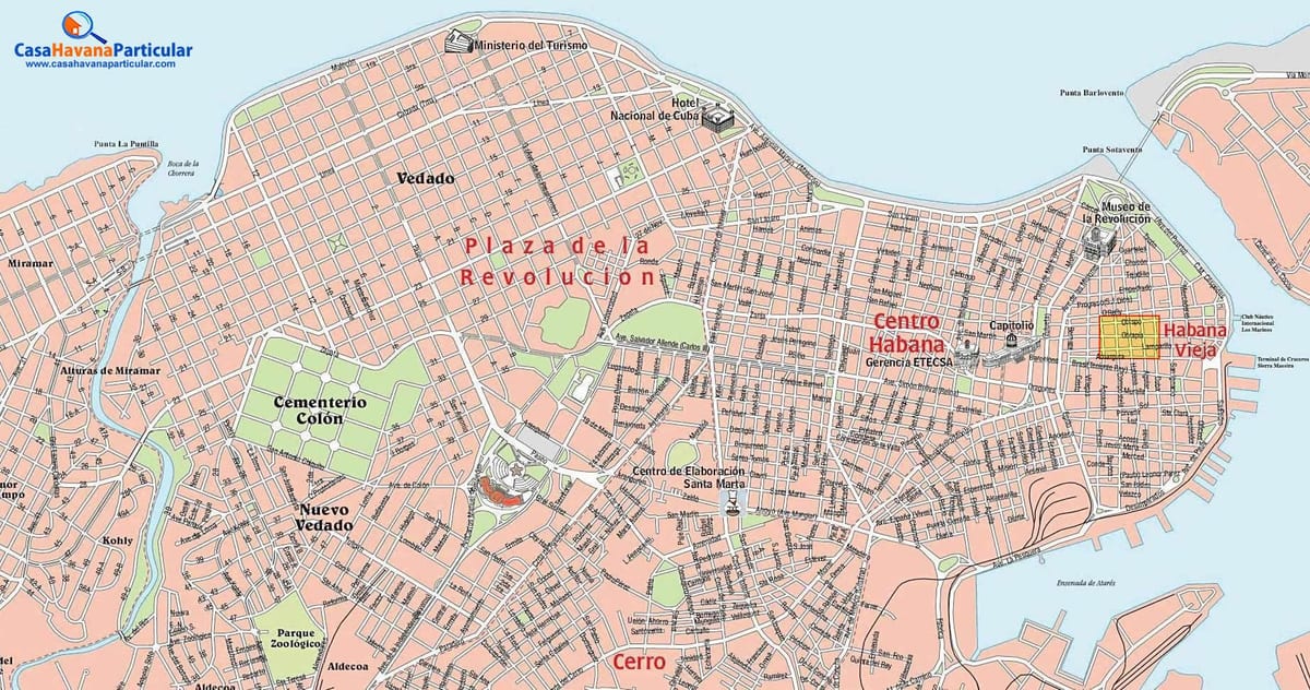 utca térkép old Havanna, Kuba
