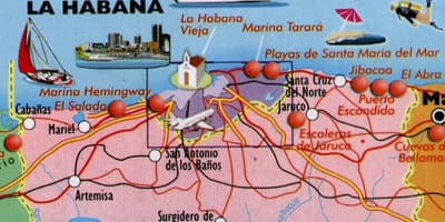 Térkép Havanna tengerpartjai